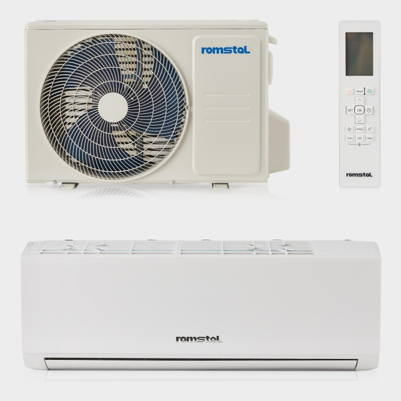 Инверторен климатик Romstal EcoVent 500, бял, Wi-Fi, R32, 12000 BTU, Клас A++/A+ Инверторен климатик Romstal EcoVent 500, бял, Wi-Fi, R32, 12000 BTU, Клас A++/A+ | Лотос Клима