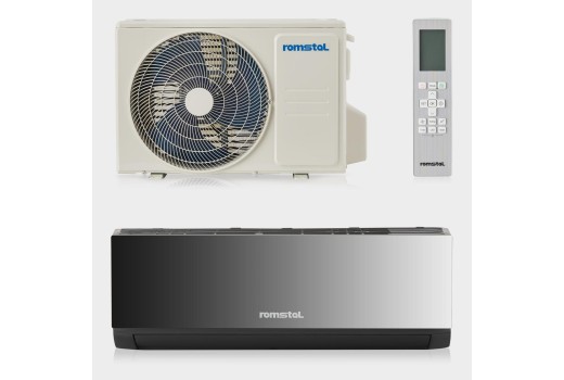 Инверторен климатик Romstal EcoVent 500, черен, Wi-Fi, R32, 12000 BTU, Клас A+++/A++ Инверторен климатик Romstal EcoVent 500, черен, Wi-Fi, R32, 12000 BTU, Клас A+++/A++
