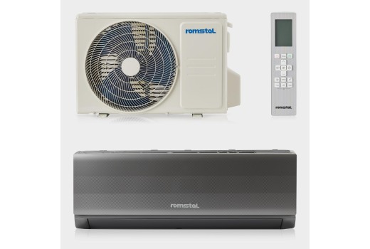 Инверторен климатик Romstal EcoVent 500, сив, Wi-Fi, R32, 12000 BTU, Клас A+++/A++ Инверторен климатик Romstal EcoVent 500, сив, Wi-Fi, R32, 12000 BTU, Клас A+++/A++