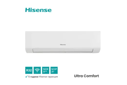 Инверторен климатик Hisense KE25YR4BG/AS25YR4EW Ultra Comfort WiFi, 9000 BTU, Клас A++ Инверторен климатик Hisense KE25YR4BG/AS25YR4EW Ultra Comfort WiFi, 9000 BTU, Клас A++