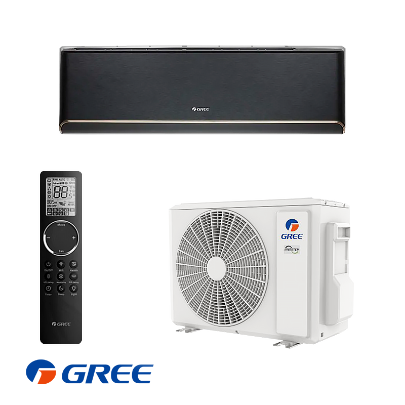 Инверторен климатик Gree Airy GWH09AVCXB-K6DNA1B - черен | Лотос Клима